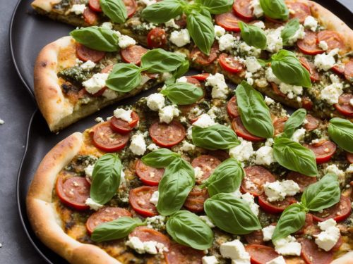 Pesto Pizza with Aubergine & Goat's Cheese