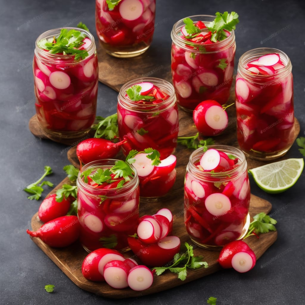 Pickled Radishes with Ginger & Chilli