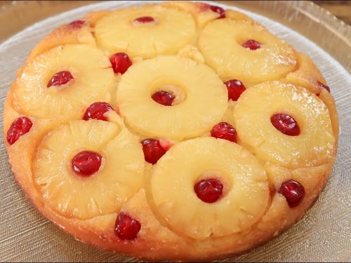 Pineapple & Cherry Upside-Down Sandwich Cake