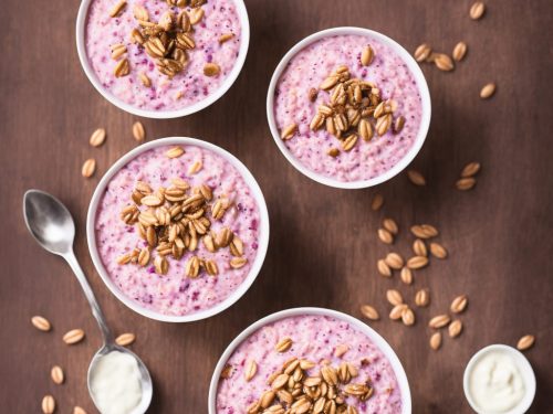 Pink Barley Porridge with Vanilla Yogurt