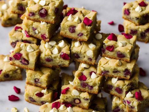 Pistachio, Rose & White Chocolate Blondies