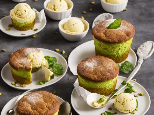 Pistachio Soufflé with Pistachio Ice Cream