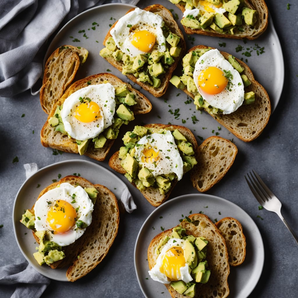 Poached Eggs on Avocado & Feta Toast