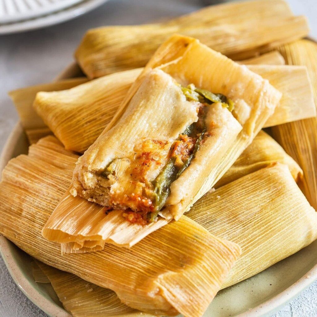 Poblano and Cheese Tamales (Tamales de Rajas con Queso)