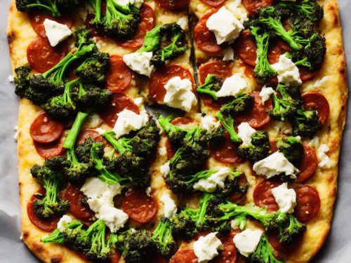 Polenta Pizza with Purple Sprouting Broccoli & Mozzarella