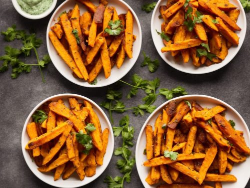 Polenta Sweet Potato Fries with Herby Dip