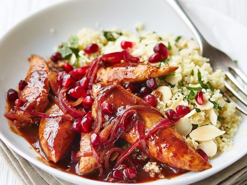 Pomegranate Chicken with Almond Couscous Recipe