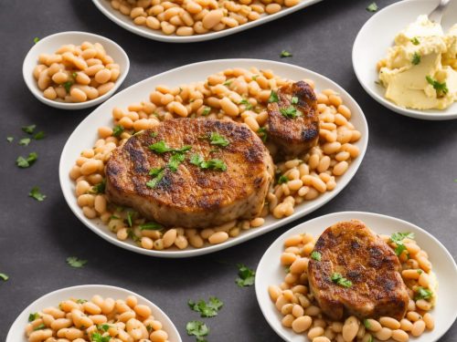 Pork Chops & Mustardy Butter Beans