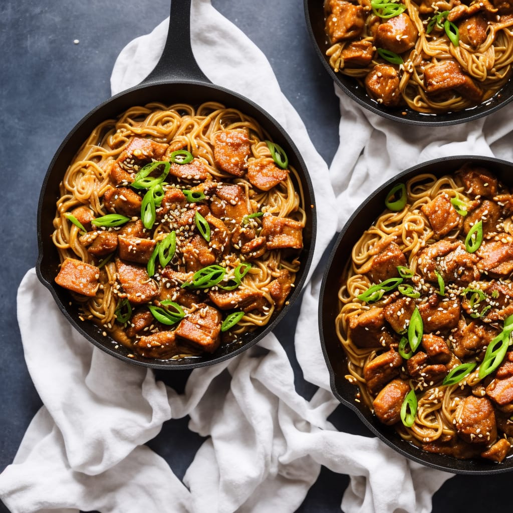 Pork & Noodle Pan-Fry with Sweet & Spicy Sauce