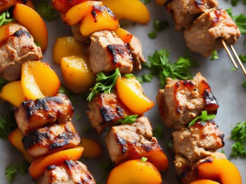 Pork & Peach Kebabs with Little Gem Salad