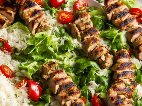 Pork Souvlaki with Greek Salad & Rice