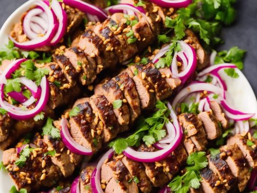 Pork Tenderloin with Chipotle Sauce & Pickled Red Onions