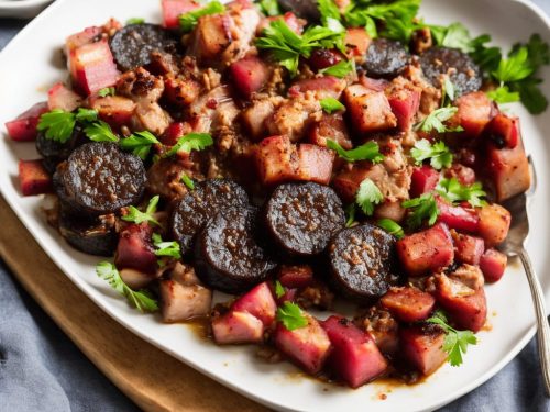 Pork with Black Pudding & Roasted Rhubarb