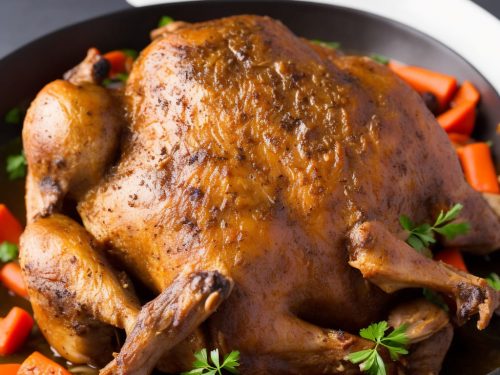 Pot-roast chicken with stock