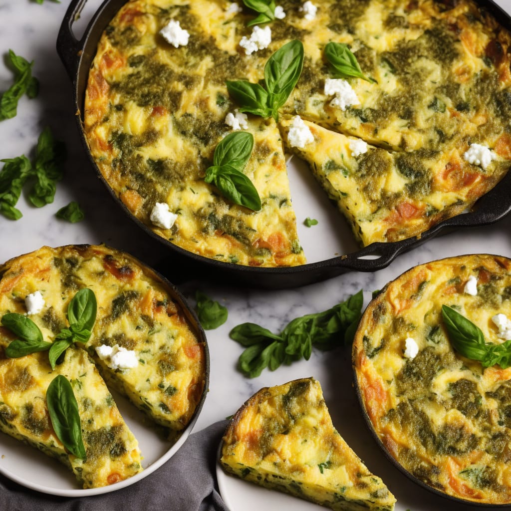 Potato Frittata with Pesto & Goat's Cheese