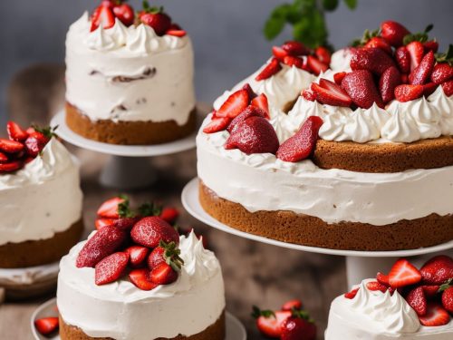 Praline Meringue Cake with Strawberries