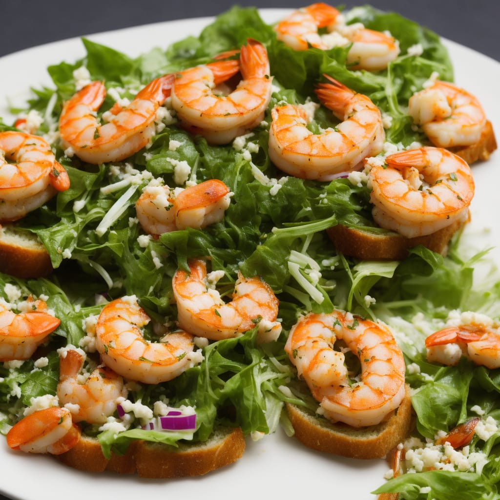 Prawn Bruschetta with Lemony Fennel Salad