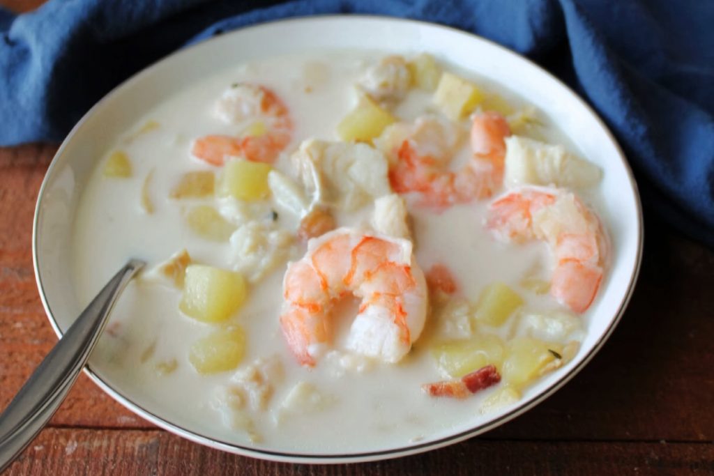 Prawn Chowder with Mashed Potato