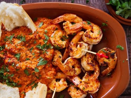 Prawns with Romesco Sauce