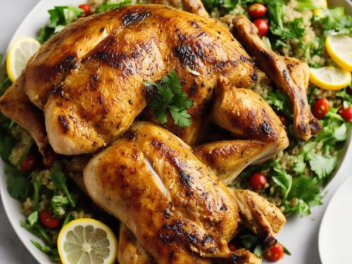 Preserved Lemon Roast Chicken with Freekeh Salad