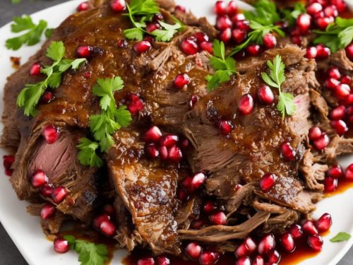 Pulled Lamb Shoulder with Sticky Pomegranate Glaze