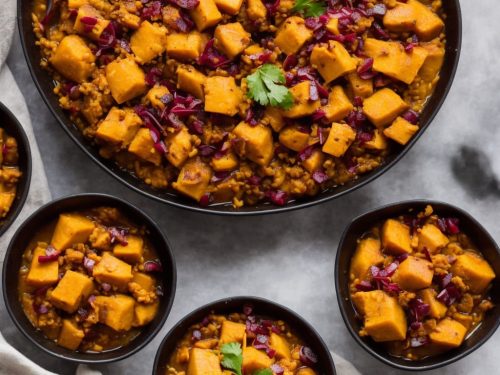 Pumpkin, cranberry & red onion tagine