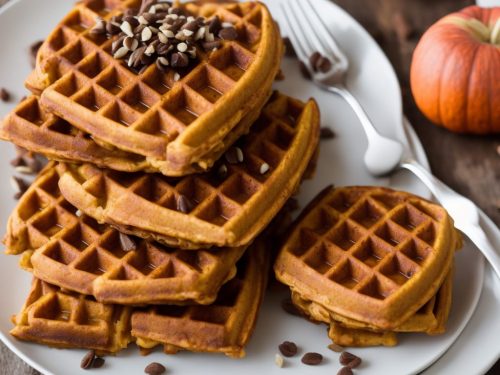 Pumpkin Waffles with Apple Cider Syrup