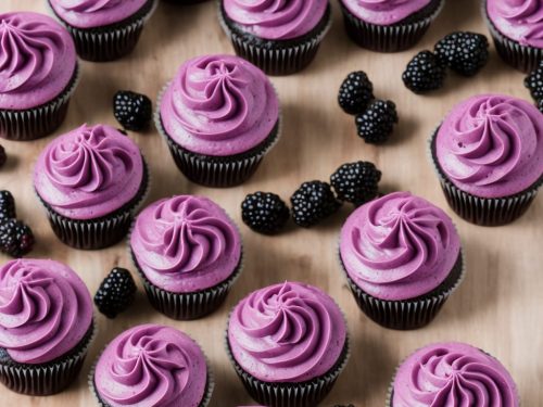 Purple Velvet Cupcakes with Blackberry Frosting