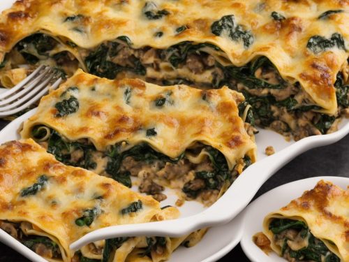 Quick Mushroom & Spinach Lasagne