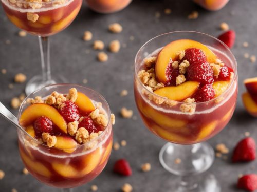 Quick Peach Melba Crumbles