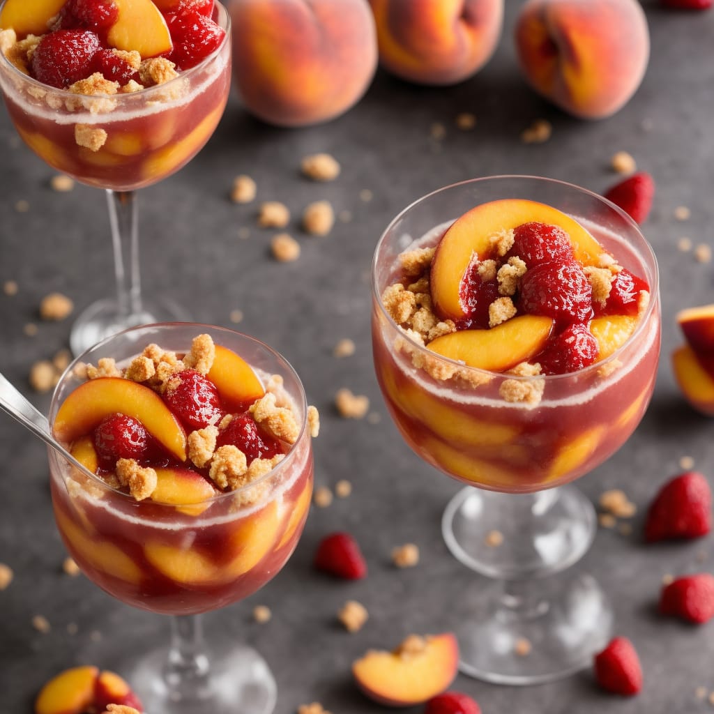 Quick Peach Melba Crumbles