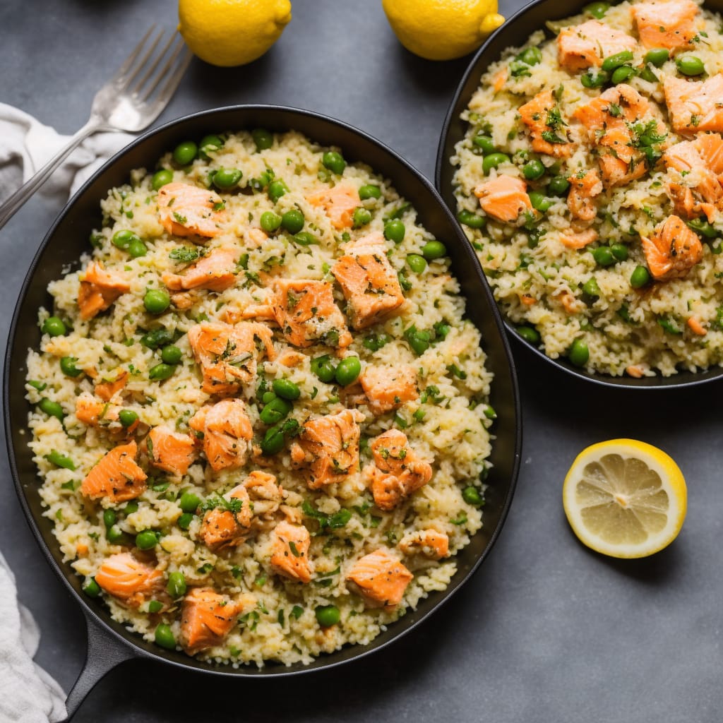 Quick Salmon, Preserved Lemon & Olive Pilaf