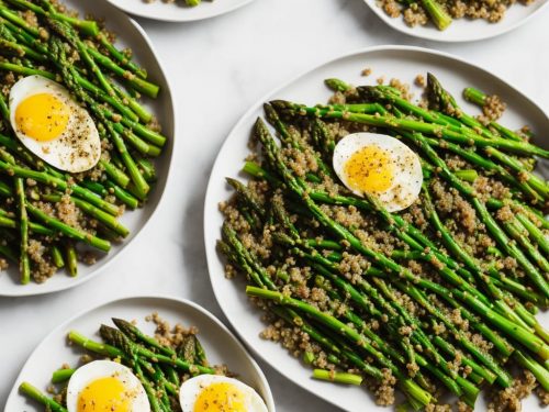 Quinoa with Roast Asparagus, Eggs & Capers