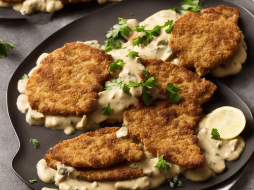 Rahmschnitzel (German Schnitzel in Creamy Mushroom Sauce)