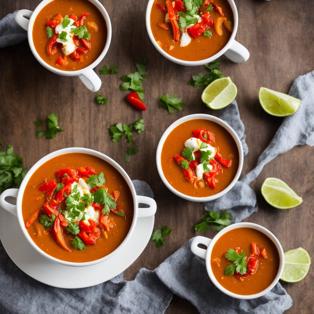 Rainbow Roasted Pepper Soup