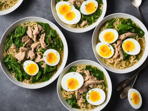 Ramen with Chicken Bone Broth, Pork Shoulder, Soft-Boiled Egg & Greens