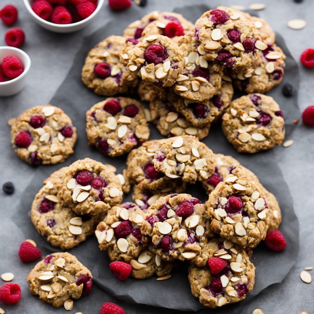 Raspberry, Almond & Oat Breakfast Cookies