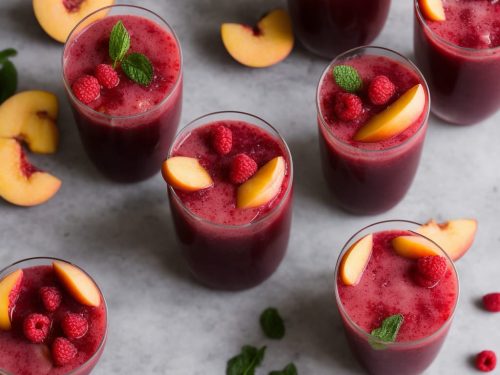 Raspberry & Red Wine Slush with Peach Salad