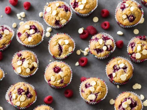 Raspberry & White Chocolate Crumble Muffins