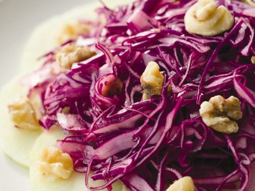 Red cabbage with Bramley apple & walnuts