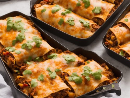 Refried Bean and Cheese Enchiladas