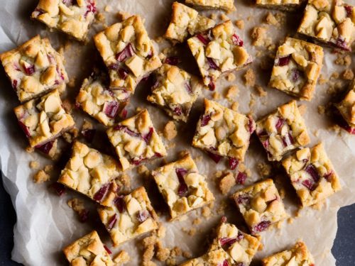 Rhubarb & Custard Blondies