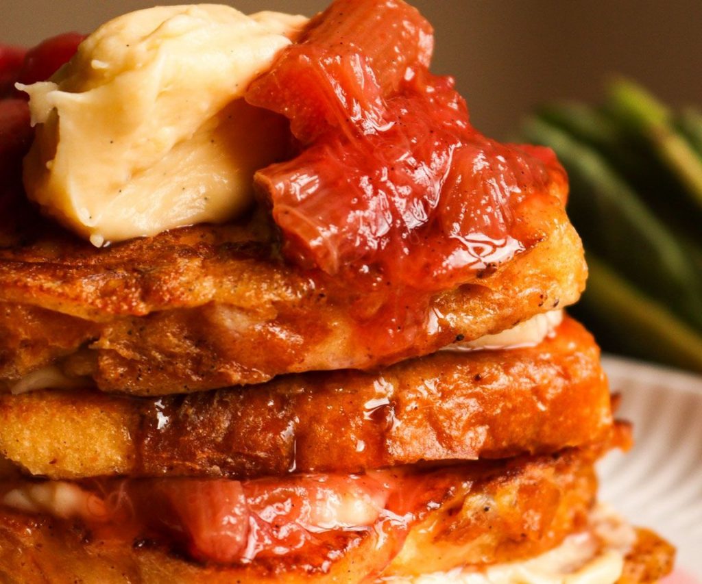 Rhubarb & Custard French Toast