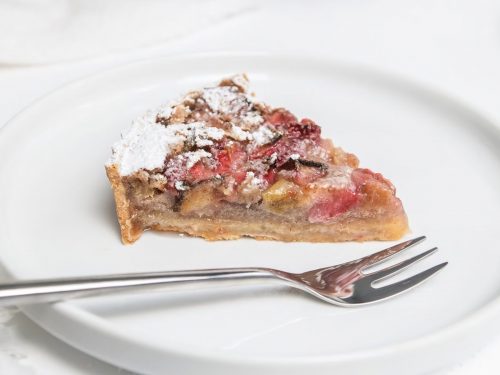 Rhubarb & Custard Meringue Tart