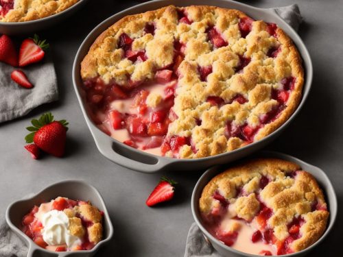 Rhubarb & Strawberry Cobbler with Orange Cream