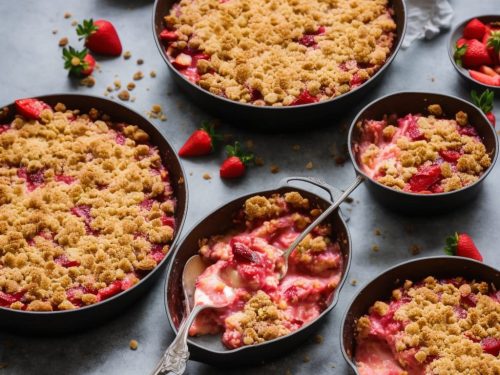 Rhubarb & Strawberry Crumble with Custard