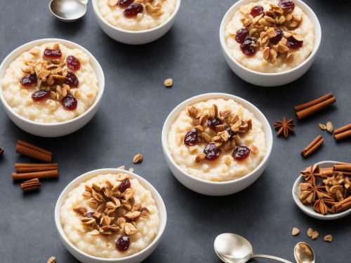 Rice Pudding with Raisin & Cinnamon Syrup