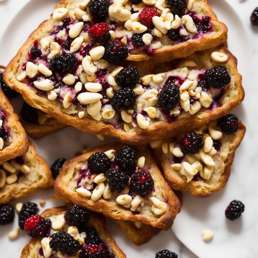 Ricotta, blackberry & pine nut tartine