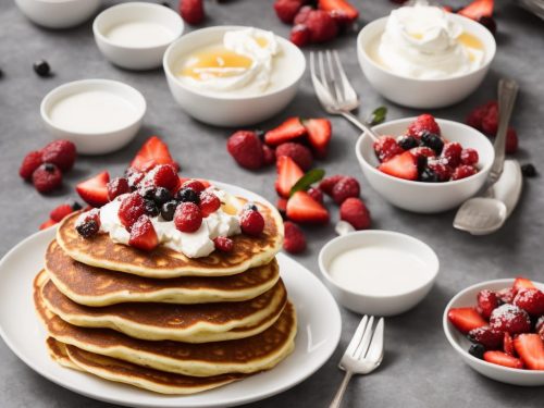 Ricotta pancakes with winter fruit compote & vanilla yogurt