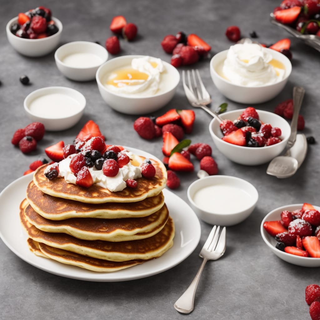 Ricotta pancakes with winter fruit compote & vanilla yogurt